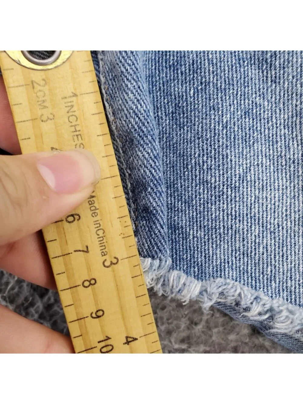 Time And Tru Shorts Womens Size 14 Blue High Rise Distressed Denim Cotton Casual